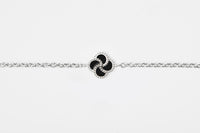 Clover Bracelet - Silver & Black Enamel