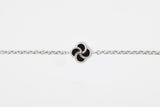 Clover Bracelet - Silver & Black Enamel